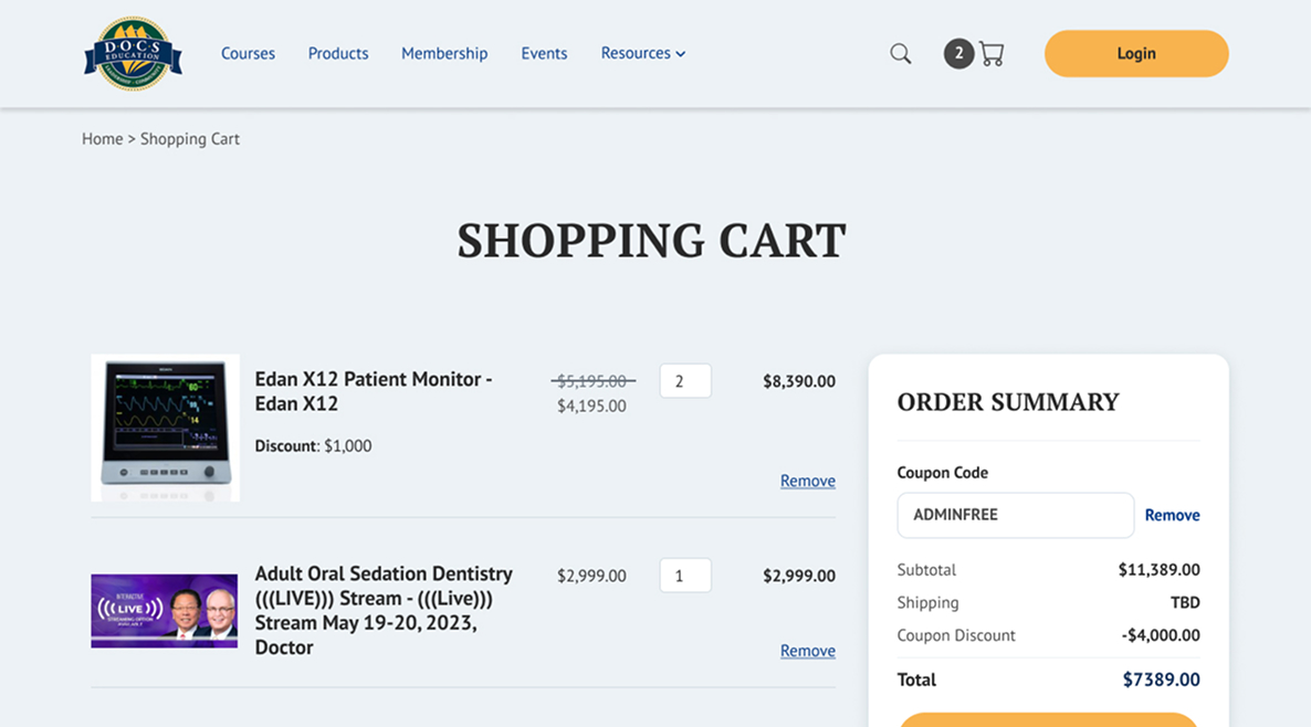 DOCS Shopping Cart