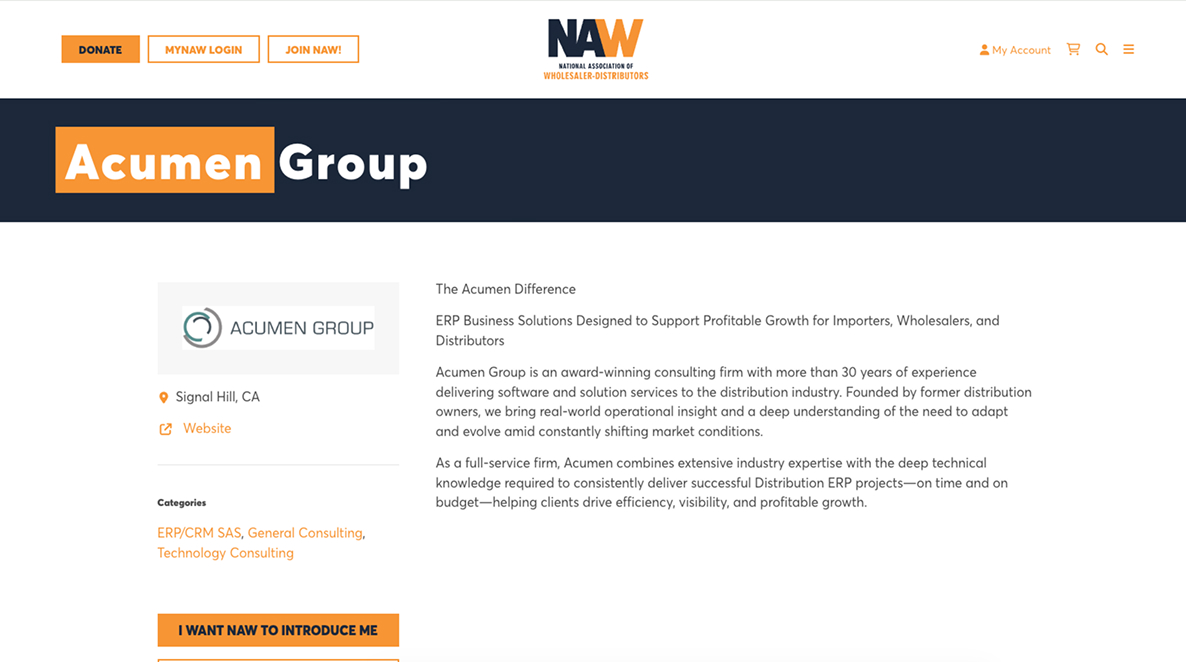 NAW Affiliate Group Individual Page