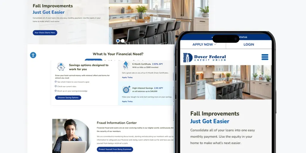 Dover Federal Credit Union Homepage UX/ Banner Revision